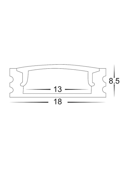 White Shallow Square Aluminium Profile with HV9693-1707-WHT