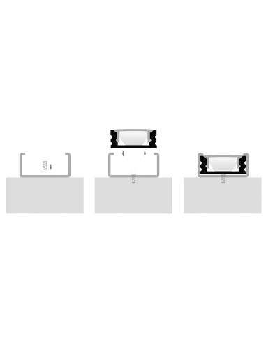 White Shallow Square Aluminium Profile with HV9693-1707-WHT
