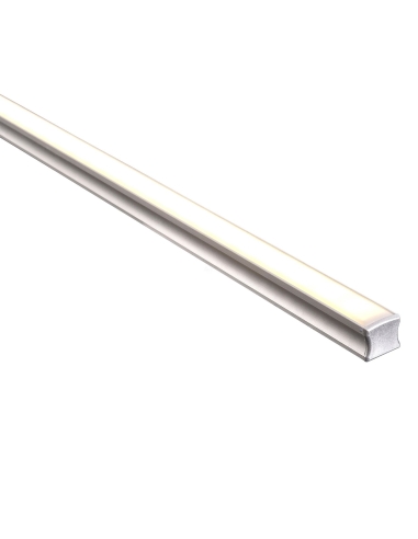 Deep Square Aluminium Profile with Standard Diffuser - 3m Length Supplied with 2x mounting clips + 2x end caps per metre
