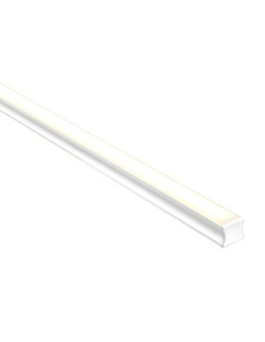 Deep White Square Aluminium Profile with Standard Diffuser - 3m Length Supplied with 2x mounting clips + 2x end caps per metre