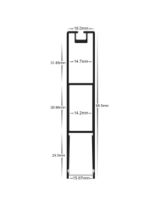 Black Slim Square Aluminium Profile with Standard Diffuser HV9693-1896-BLK 2