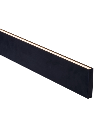 Black Slim Square Aluminium Profile with Standard Diffuser per metre Supplied with 2x end caps per length