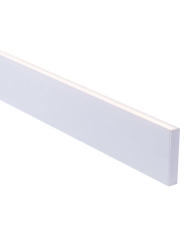 White Slim Square Aluminium Profile with Standard Diffuser per metre - Supplied with 2x end caps per length