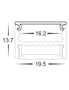 Shallow Square Aluminium Profile with Standard Diffuser per HV9693-1922 2