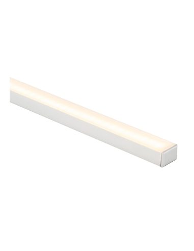 Shallow Square Aluminium Profile with Standard Diffuser - 3m Length Supplied with 2x end caps per metre