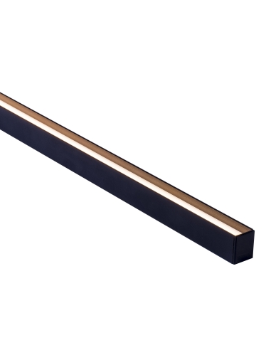 Black Square Aluminium Profile with Standard Diffuser per metre Supplied with 2x end caps per length