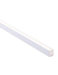 White Square Aluminium Profile with Standard Diffuser per HV9693-2025-WHT
