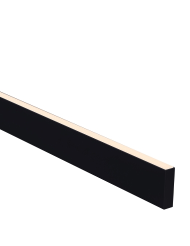 Large Black Deep Square Aluminium Profile with Standard Diffuser per metre Supplied with 2x end caps per length