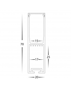 Large Black Deep Square Aluminium Profile with Standard HV9693-2070-BLK-3M 2
