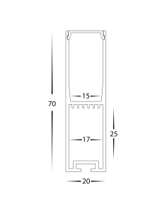 Large White Deep Square Aluminium Profile with Standard HV9693-2070-WHT 2