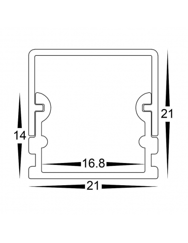 HV9693-2114 - Deep Square Aluminium Profile with HV9693-2114
