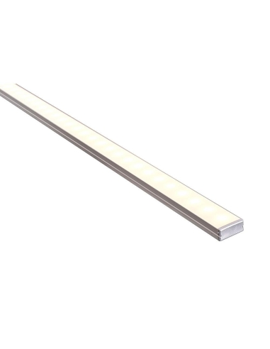 Shallow Double Square Aluminium Profile with Standard Diffuser per metre Supplied with 2x mounting clips per metre + 2x end caps