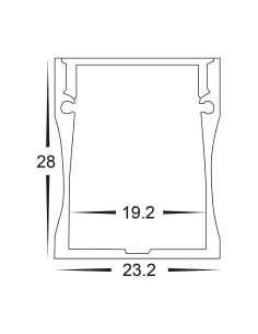 Deep Square Aluminium Profile with Standard Diffuser per HV9693-2320 2
