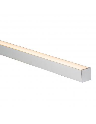 Deep Square Aluminium Profile with Standard Diffuser - 3m Length - Supplied with 2x end caps per metre