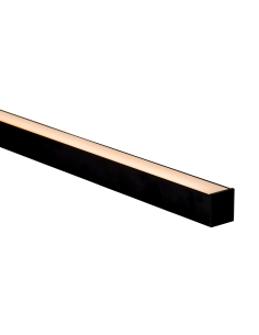 Deep Black Square Aluminium Profile with Standard Diffuser HV9693-3537-BLK