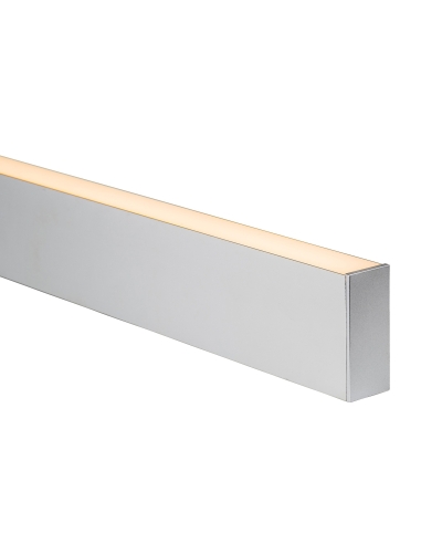 Deep Square Aluminium Profile with Standard Diffuser per metre - Supplied with 2x end caps per length