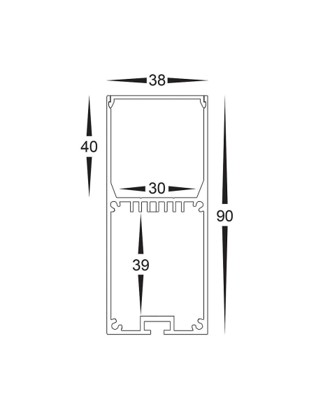 HV9693-3890 - Deep Square Aluminium ProfileHV9693-3890