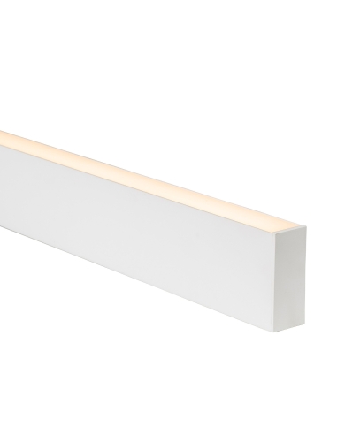 Deep White Square Aluminium Profile with Standard Diffuser - 3m Length - Supplied with 2x end caps per metre