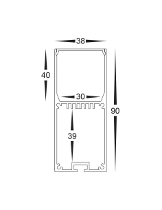 Deep White Square Aluminium Profile with Standard Diffuser HV9693-3890-WHT-3M 2