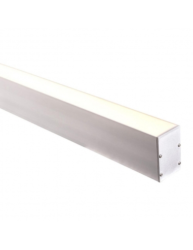 Deep Square Aluminium Profile with Standard Diffuser per metre - Supplied with 2x end caps per length