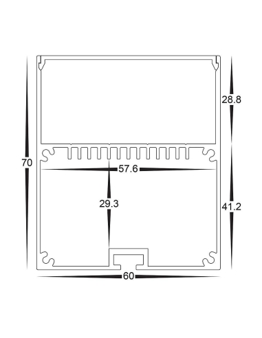 HV9693-6070 - Deep Square Aluminium ProfileHV9693-6070