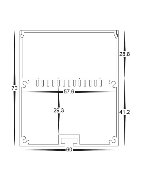 HV9693-6070 - Deep Square Aluminium ProfileHV9693-6070