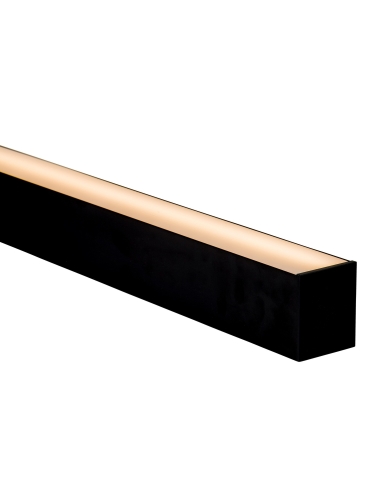 Large Black Deep Square Aluminium Profile with Standard Diffuser - 3m Length Supplied with 2x end caps per metre