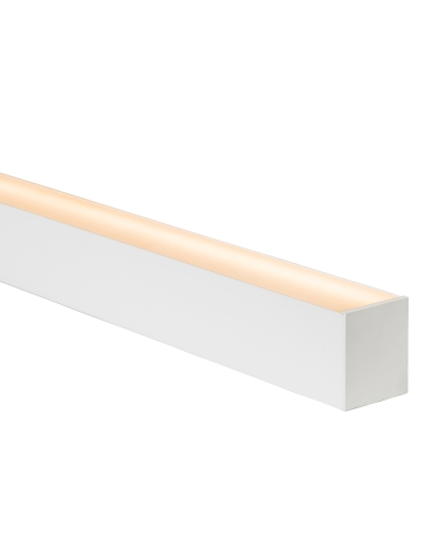 Large White Deep Square Aluminium Profile with Standard Diffuser - 3m Length Supplied with 2x end caps per metre