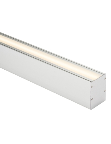 Large Deep Up & Down Square Aluminium Profile with Standard Diffuser - 3m Length Supplied with 2x end caps per metre