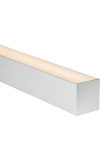Large Deep Square Aluminium Profile with Standard Diffuser per metre - Supplied with 2x end caps per length