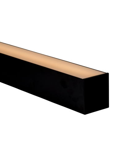 Large Black Deep Square Aluminium Profile with Standard Diffuser per metre Supplied with 2x end caps per length
