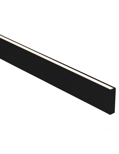 Black Side Mounted Aluminium Profile with Standard Diffuser - 3m Length Supplied with 2x mounting clips + 2x end caps per metre