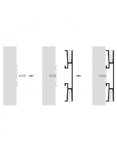 Black Side Mounted Up & Down Aluminium Profile HV9694-1170-BLK