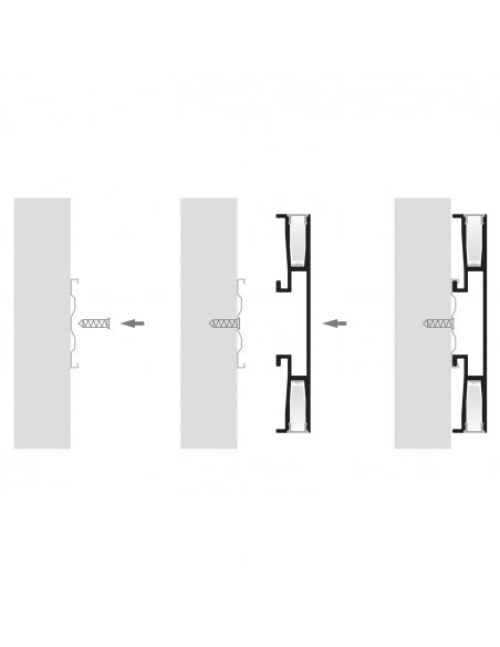 Black Side Mounted Up & Down Aluminium Profile HV9694-1170-BLK