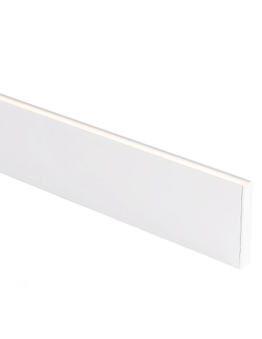 White Up & Down Side Mounted Aluminium Profile with Standard Diffuser per metre Supplied with 2x mounting clips per metre + 2x e