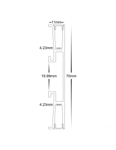 White Up & Down Side Mounted Aluminium Profile with HV9694-1170-WHT-3M 2