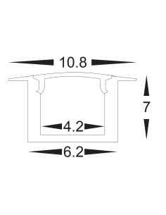 Micro Square Winged Aluminium Profile with Standard HV9695-1107 2