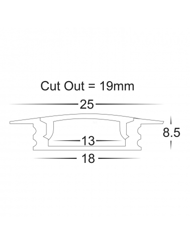 Shallow Square Winged Aluminium Profile with HV9695-2507-3M