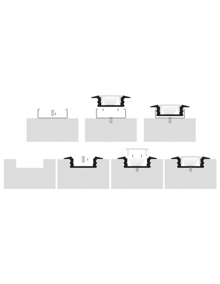 Shallow Square Winged Aluminium Profile with HV9695-2507-3M
