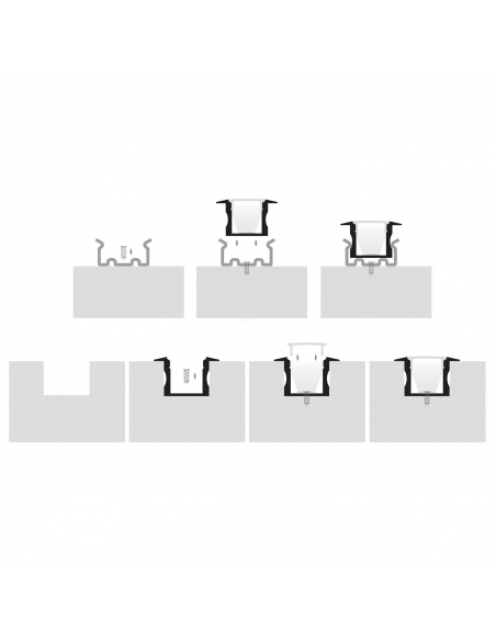 HV9695-2515 - Deep Square Winged Aluminium ProfileHV9695-2515