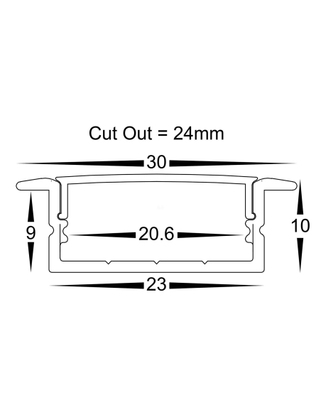 HV9695-2810 - Shallow Square Winged Aluminium HV9695-2810