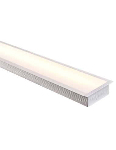 Large Deep Square Winged Aluminium Profile with Standard Diffuser - 3m Length Supplied with 2x end caps per metre