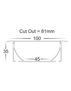 Large Deep Square Winged Aluminium Profile with Standard HV9695-9835 2