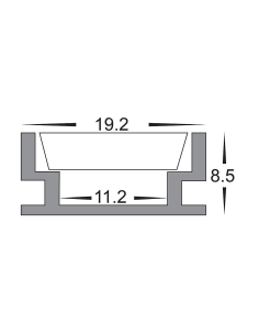 Step Tread Aluminium Profile with Standard Diffuser - 3m HV9698-1908-3M 2