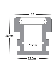 Step Tread Aluminium Profile with Standard Diffuser - 3m HV9698-2626-3M 2