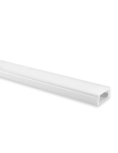 Shallow Square Aluminium Profile with Standard Diffuser - Kit - 2 Metre length
