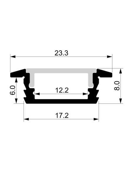 HV9699-2308-2M - Shallow Square Winged Aluminium HV9699-2308-2M