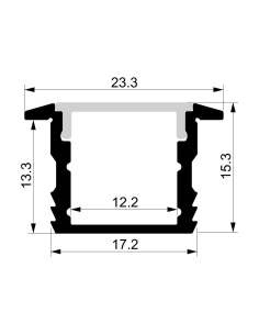Deep Winged Square Aluminium Profile with Standard Diffuser HV9699-2315-2M 2