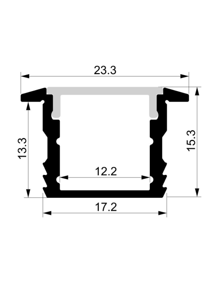HV9699-2315-2M - Deep Square Winged Aluminium HV9699-2315-2M