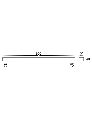 HV9705-5080-SCH - 800mm Rectangle Surface Mounted HV9705-5080-SCH